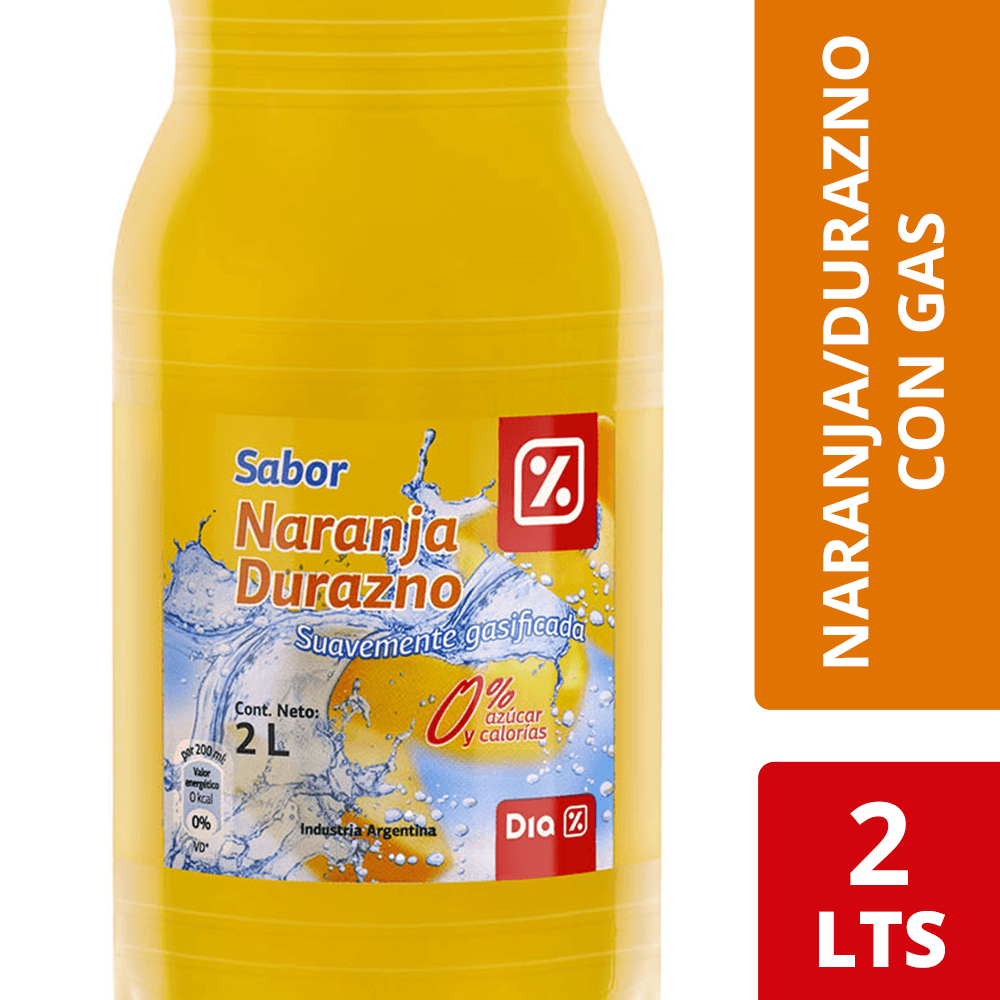 Agua Saborizada Con Gas Dia Naranja y Durazno 1,5 Lts. - DIA online