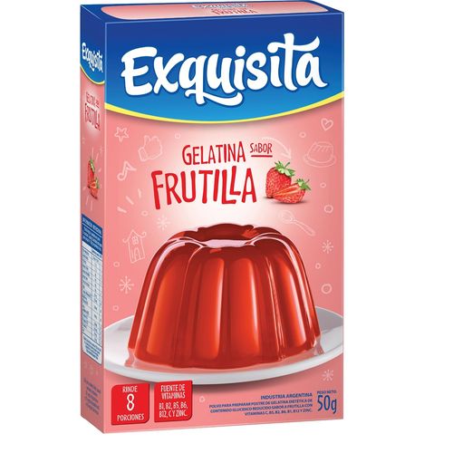 EXQUISITA GELATINA FRUTILLA X 50 GRS                                                                